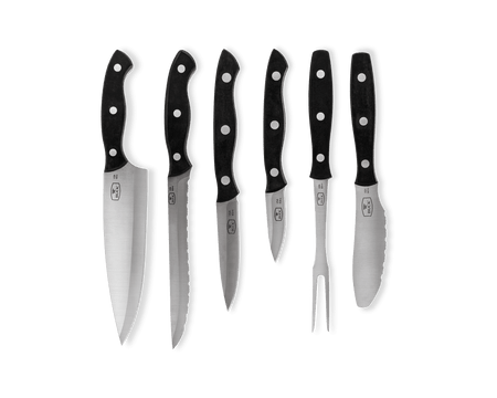 6 Piece Cutlery Set with Wood Block