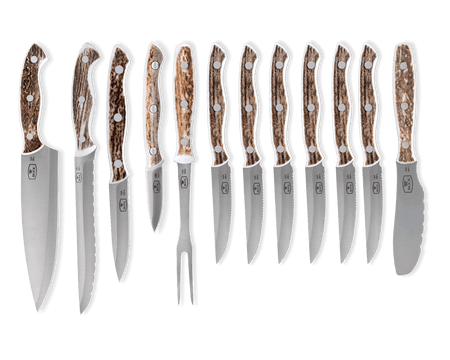 12 Piece Kitchen Cutlery Set with Wood Block, Elk