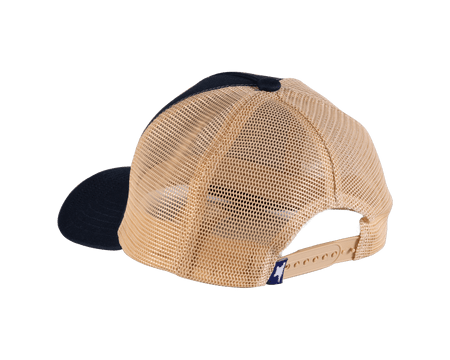 Buck Embroidered Logo Trucker Hat - Blue/Khaki